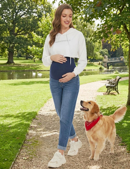 Premium stretchy fabric, over-the-belly support, and loose legs for all-day comfort and flattering look.