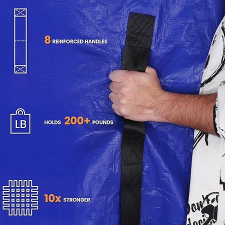 Mattress Bags for Moving - Extra Thick  Durable Queen Mattress Cover for Moving - Reusable Waterproof Tarp Mattress Protector with Heavy Duty Handles (82x62x15 Queen Size)