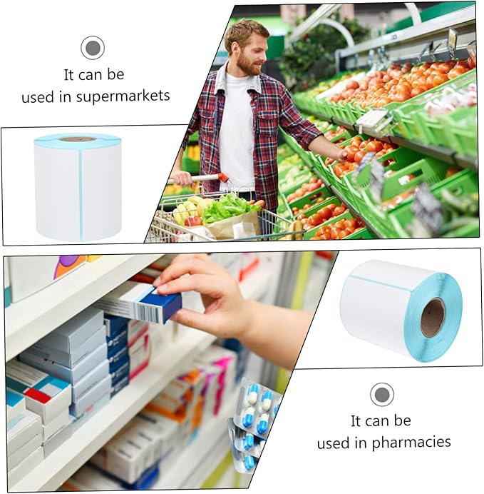 Sticker Thermal Labels 300mm x 100mm Direct Thermal Labels Adhesive and Waterproof for Printer Use Random