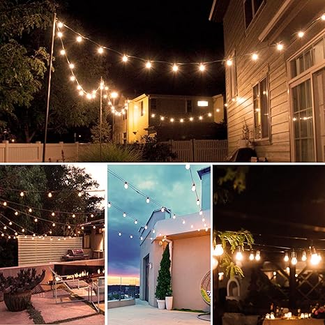 S14 LED Outdoor String Lights, Shatterproof IP65 27Ft (Maximum 918Ft) for Patio Lights Outdoor Waterproof, Outside Lights for Outdoor Lighting, Edison Vintage Backyard lights