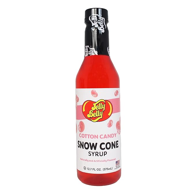 Jelly Belly Snow Cone Syrup - Shaved Ice Syrups, Slushie, and Ice Pop Flavoring for Party (Cotton Candy)