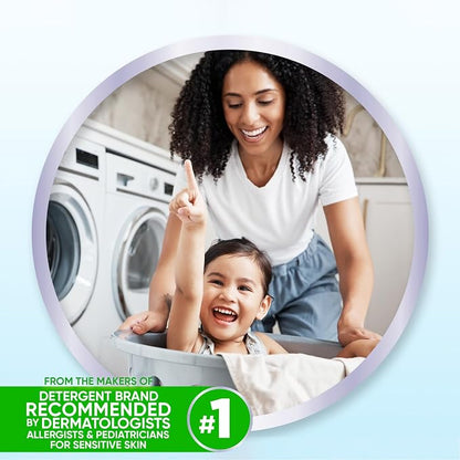 all free clear Fabric Softener Dryer Sheets for Sensitive Skin, 195 Count Dye free, dermatologist tested, fragrance free, controls static cling, reduces wrinkles, HE compatible