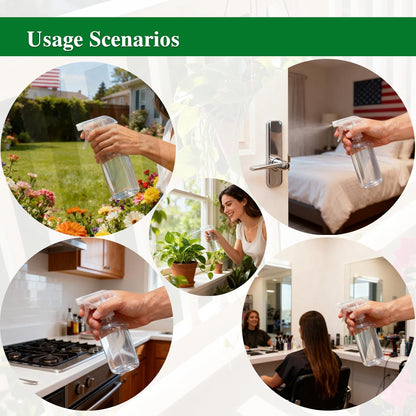 4-Pack Spray Nozzle for Bottles, Spray Bottle Nozzle Replacement with 3 Settings (Mist, Stream, Off) - Fits 8oz & 16oz Bottles for Garden, Kitchen, Pet, Car & Cleaning (Clear)
