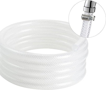 1/2’’ ID × 3/4’’ OD - 25 ft Clear Braided Hose Plastic Vinyl Tubing,High Pressure Flexible Reinforced PVC Tube for Transfer Water Air Oil, BPA Free & Non-Toxic