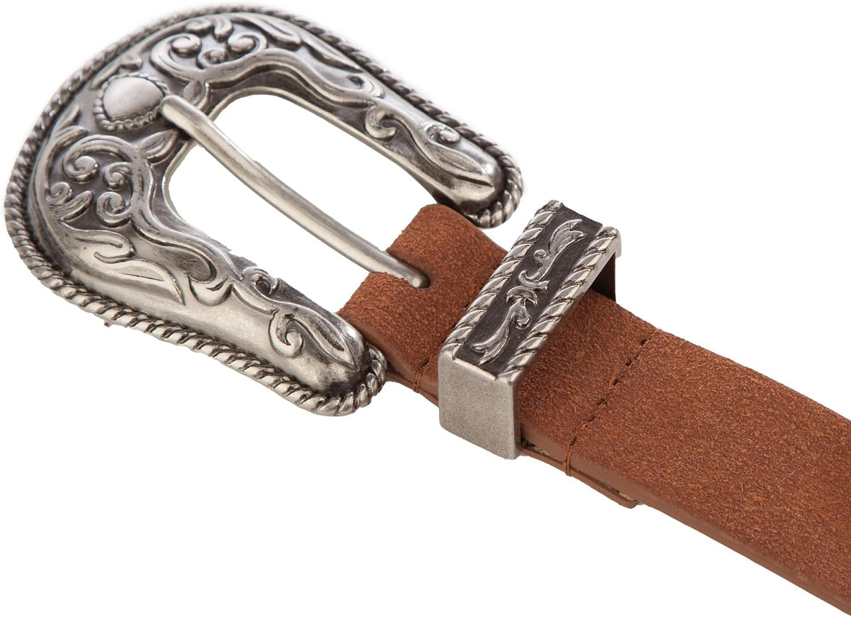 Lucky Brand Women's Western Leather Belt | Classic | Fashion | Vintage | Buffalo Leather | Western-Inspired
