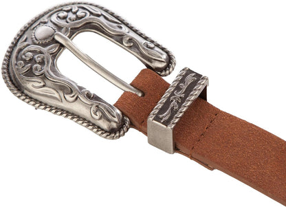 Lucky Brand Women's Western Leather Belt | Classic | Fashion | Vintage | Buffalo Leather | Western-Inspired