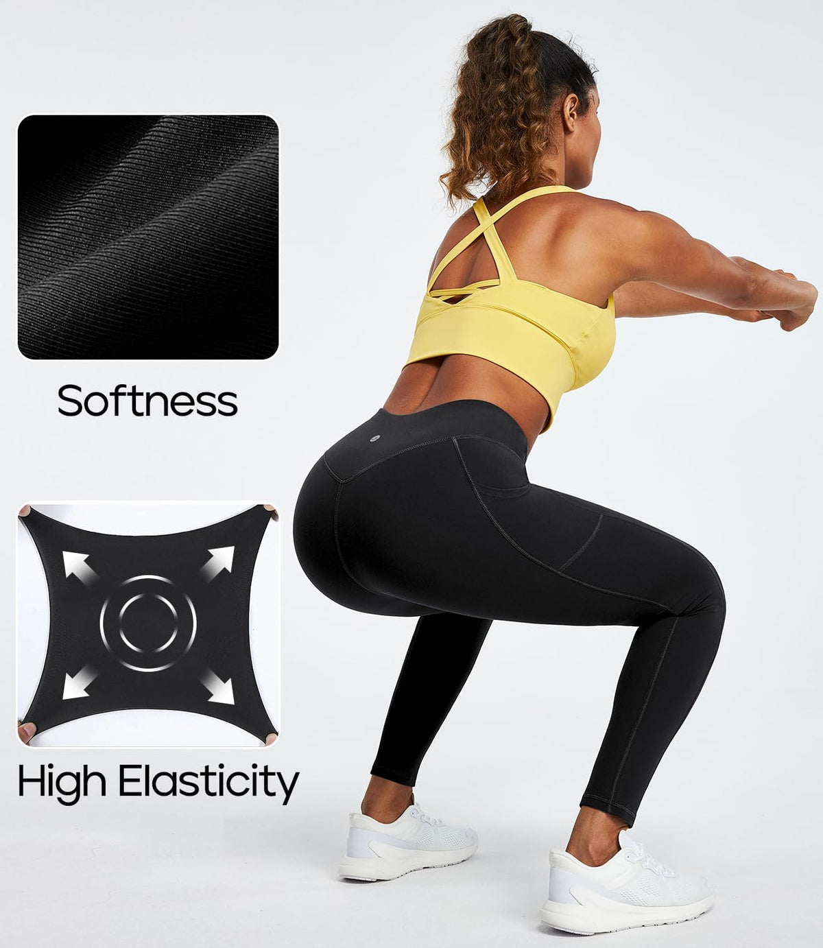 Heathyoga Leggings with Pockets for Women Tummy Control High Waisted Yoga Pants with Pockets for Women Compression Leggings.