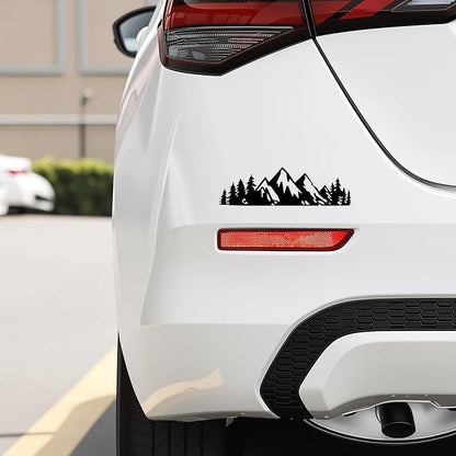Vinyl Snow Mountain Tree Decal Sticker, Trunk Logo Decal Sticker, Car Exterior Accessories(Black)