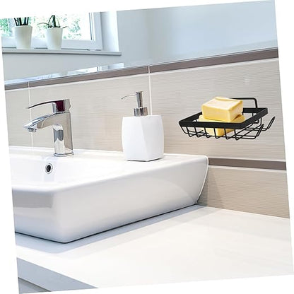 Amosfun Soap Rack Soap Holder Bathroom Soap Dish Wall Mounted in Sink Sponge Holder Metal Brackets Metal Wall Soap Dish Metal Stand Soundbar Bracket Iron Bath Tray Speakers