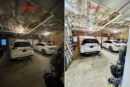 2 Pack LED Garage Light, 150W Ultra Bright Shop Light with 5 Adjustable Panels,15000LM 6500K E26E27 Deformable Ceiling Lights for Garage, Workshop