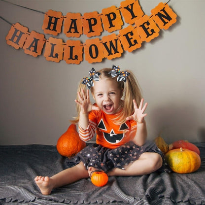 2PCS Black Hair Bows for Girls, Spider Halloween Hair Clips, Sequin Bow Alligator Clip, Halloween Ghost Costume Dress Accessories Gift for Girls Teens Women