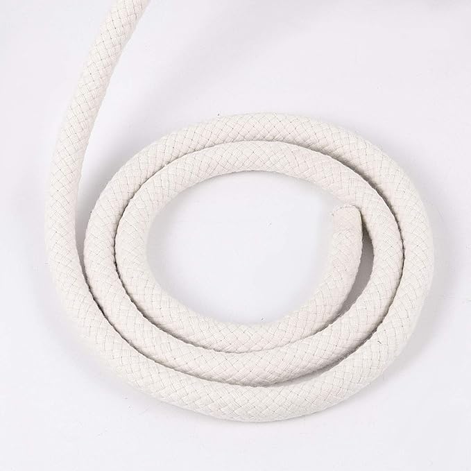 ZOENHOU 131 Feet 12 Inch White Braided Cotton Rope, Natural Durable Cotton Twisted Rope, Cotton Clothesline Rope for Crafting DIY Handmade Projects