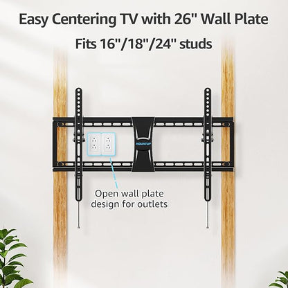 MOUNTUP UL Listed TV Wall Mount, Tilting TV Mount Bracket for Most 37-82 Inch Flat ScreenCurved Low Profile Wall Mount Saving Space Max VESA 600x400mm Hold up to 99 lbs Fit 16" 18" 24" Stud MU0008