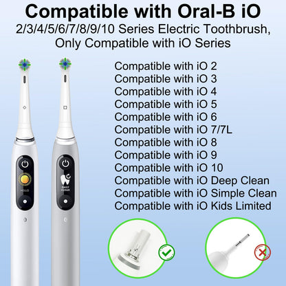 Qitizu Replacement Heads Compatible with Oral B iO Electric Toothbrush, Replacement Toothbrush Heads Fit for Oral-B iO 2/3/4/5/6/7/8/9/10 Series Toothbrush, only 7 Packs (White)