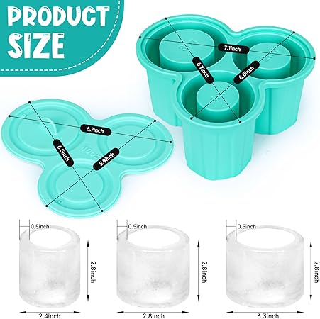 Ice Mold for Stanley Cup Suitable for 40 Ounces Silicone Ice Cube Tray Hollow Cylindrical Ice Mold Suitable for Easy Release Mold for Stanley Cups Cocktails Whiskey Beverages Coffee