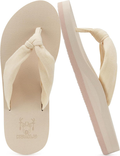 KuaiLu Flip Flops for Women with Arch Support Yoga Mat Comfortable Summer Beach Walking Thong Cushion Sandals Slip On Indoor Outdoor