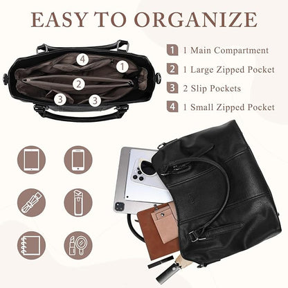 VASCHY Hobo Bags for Women, Vegan Leather Top Handle Satchel Shoulder Purse Handbag Purse with Crossbody Guitar Strap