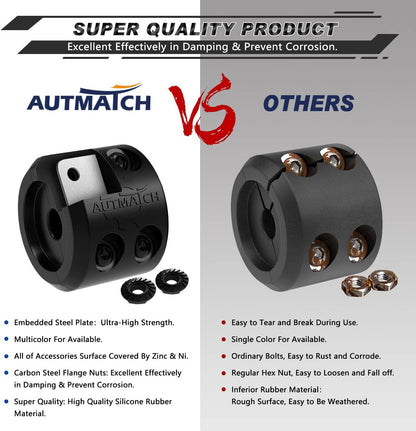 AUTMATCH Winch Hook Stopper (1-Pack) - Fits Steel Cable & Synthetic Rope Silicone Rubber Winch Stopper & Line Saver, Shock Absorbing, Reduces Hook Bounce for ATV, UTV, Off-Road Winches, Black ( Allen Wrench doesn't come with )