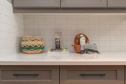 Ravinte 1 Pack 7.38'' Square Cabinet Pulls Matte Black Stainless Steel Kitchen Drawer Pulls Cabinet Handles 7-38Length,5 Hole Center