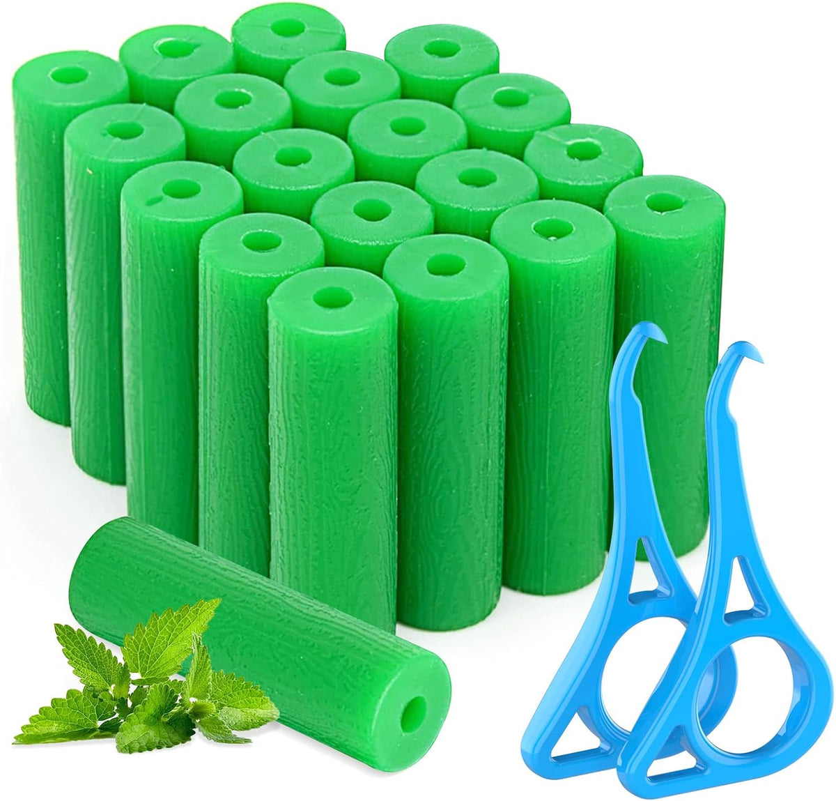 BVN Aligner Chewies, 20 Pieces Orthodontic Chewies with 2 Pieces Aligner Remover Tool, Retainer Chewies, Dental Chewies for Aligners, Orthodontic Dental Chewies Munchies, Green