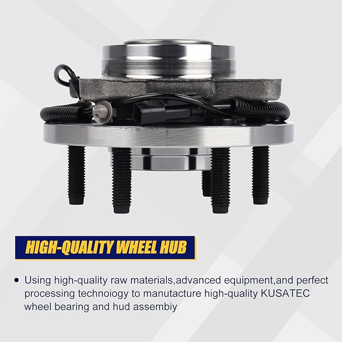 KUSATEC 515143 Front Wheel Bearing and Hub Assembly Compatible with 2011-2014 Ford Expedition F-150, Lincoln Navigator, 6 Lug Bolts w/ABS