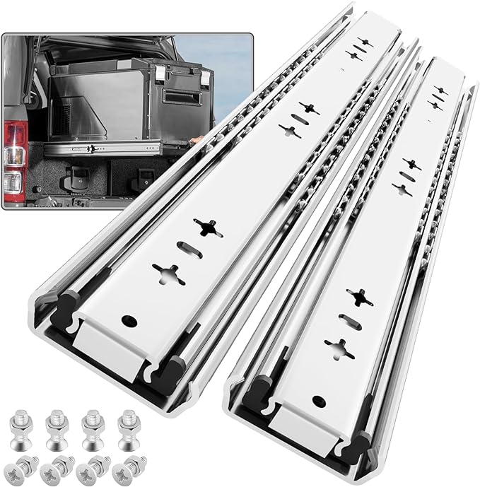 SHUHANG 1 Pair 250 lb Load Capacity Heavy Duty Drawer Slides 12 14 16 18 20 22 24 26 28 30 32 34 36 38 40 Inch Full Extension Ball Bearing Side Mount Rails Industrial Tool Box Runners Cabinet Glides