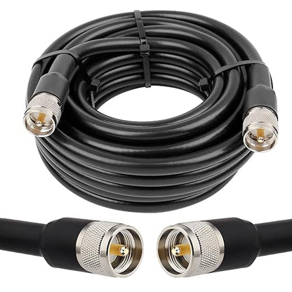 UHF Cable CB Coax Cable 75ft, PL259 Cable KMR400 UHF Male Cable PL259 Male to Male Coax Cable Low Loss UHF Cable CB Coax Cable for HAM Radio, VHF Radio, SWR Meter, Antenna Analyzer