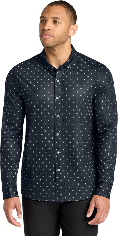 Unisex Stretch Jersey Long Sleeve Shirt | Button Down Work Shirt for Men & Women, Long Sleeve Jersey Top