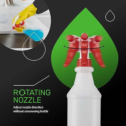 SUPER 4 Pack Plastic Spray Bottles 24 OZ  Leak Proof, Adjustable Nozzle, Empty Spray Bottles For Cleaning Solutions, Plants, Pet, Or Diy Spray Bottle (4)