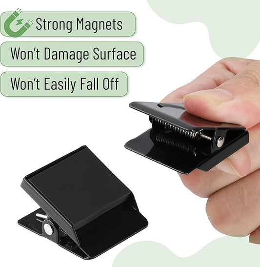 Mr. Pen- Magnetic Clips, 6 Pack, 1.2", Black Magnetic Metal Clips
