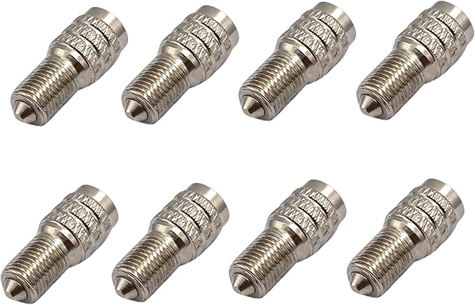 8 Pcs Double Seal Valve Stem Caps, Copper Tire Air Caps Flow Through Metal Valve Caps for Boats, RVs, Trailers and Semi Truck Tires