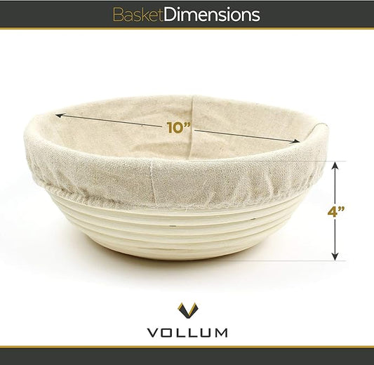 Banneton Bread Proofing Basket Sourdough Proofing Basket for Beginner  Professional Bakers, Handwoven Rattan Cane Bread Maker with Linen for Artisan Breads, 10 x 3.5 In, 2-Pound Round Brotform