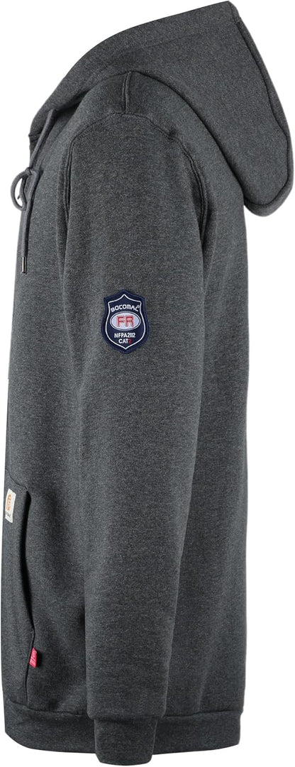 BOCOMAL FR Hoodies Zipper Front 10.5oz Cotton Fleece Flame Resistant Hooded Sweatshirts