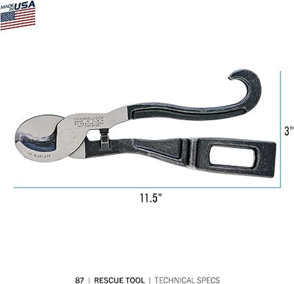 Channellock 87 8.88-Inch First Responder Rescue Tool ,Designed for Firefighters  EMTs ,Compact Cable Cutters Forged from Alloy Steel Easily Shears Through Cables and Soft Metal