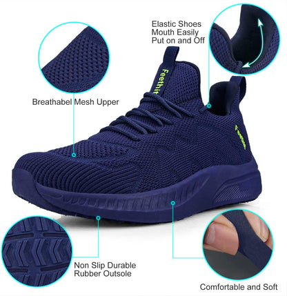 Feethit Men's Non-Slip Slip-On Walking Sneakers