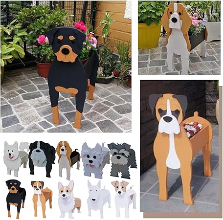 Dog Planter Plant Pot, Storage Containers Dog Planters, Cute Dog Flower Pot for Garden Decoration, Animal Shaped Plant Container Holder for Home, Outdoor Plants Handmade Pots