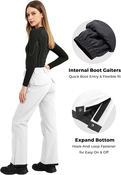 Women's Mountain Insulated Snow Waterproof Ski Pants Winter Outdoor Cargo Pants