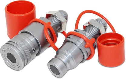 Summit Hydraulics Flat Face Hydraulic Quick Connect Coupler, 10 JIC Bulkhead Skid Steer Mount