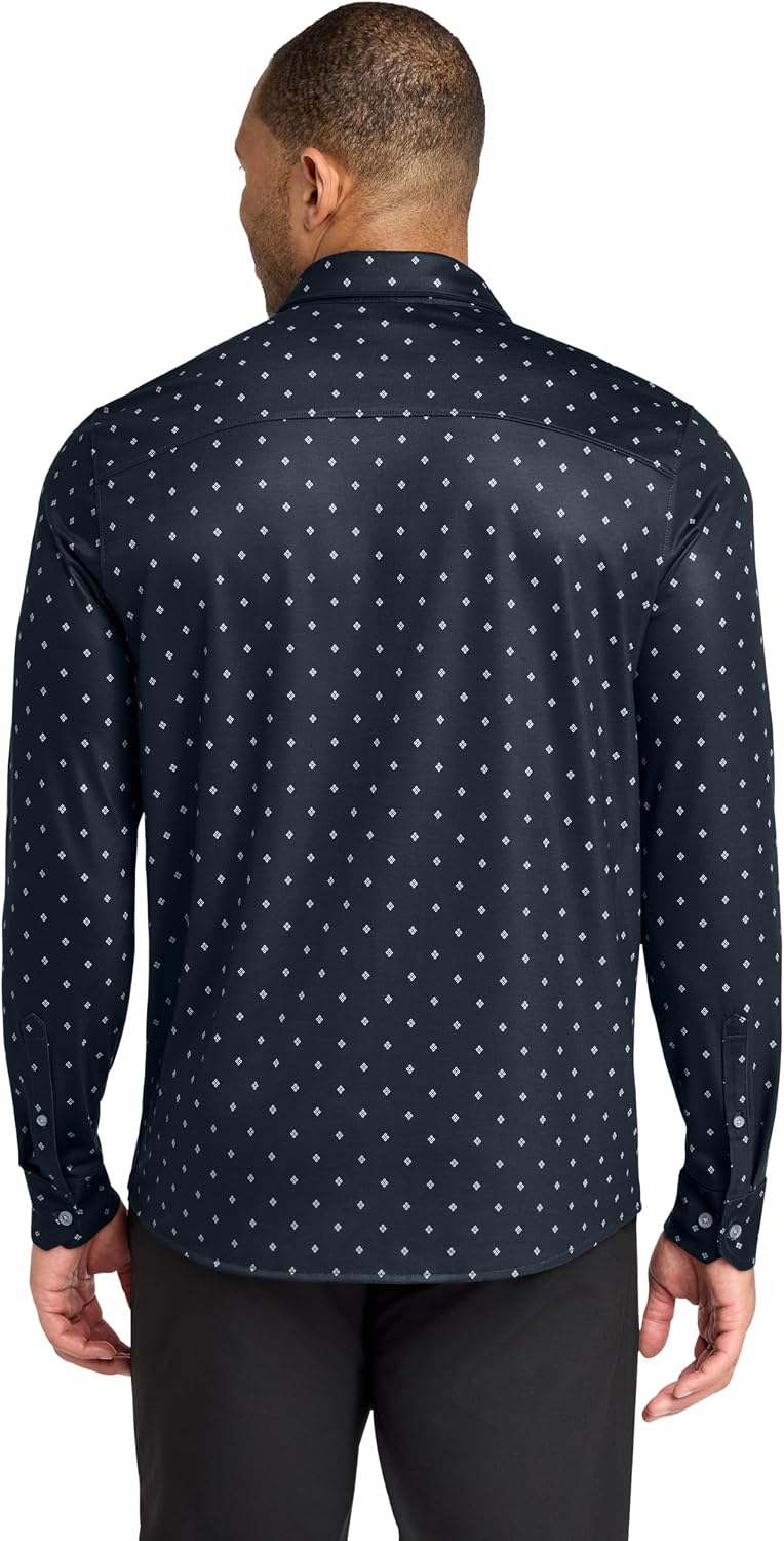 Unisex Stretch Jersey Long Sleeve Shirt | Button Down Work Shirt for Men & Women, Long Sleeve Jersey Top