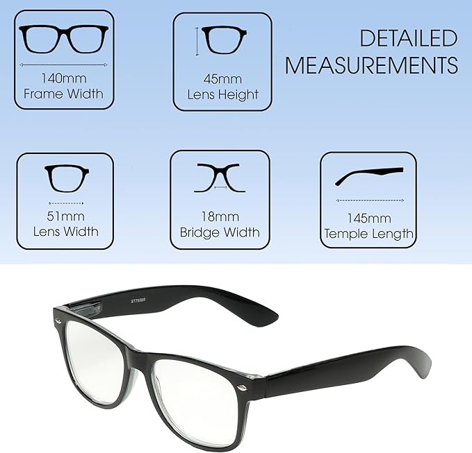 Calabria R7958 Retro Specs Designer Reading Glasses Mens Womens Trendy Classic Vintage Eyeglasses Lightweight Spring Hinged