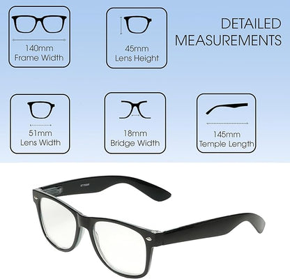 Calabria R7958 Retro Specs Designer Reading Glasses Mens Womens Trendy Classic Vintage Eyeglasses Lightweight Spring Hinged