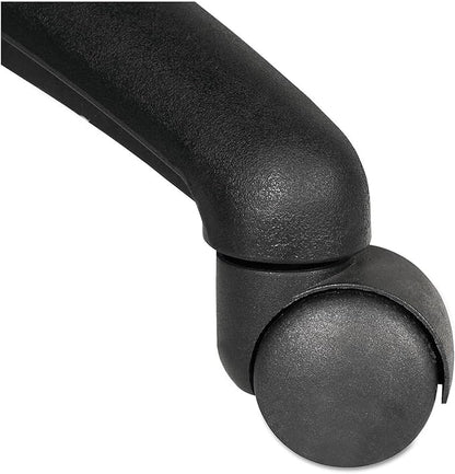 Alera Dual Wheel Hooded Casters, Grip Ring Type B Stem, 1.5" Hard Nylon Wheel, Matte Black, 5/Set
