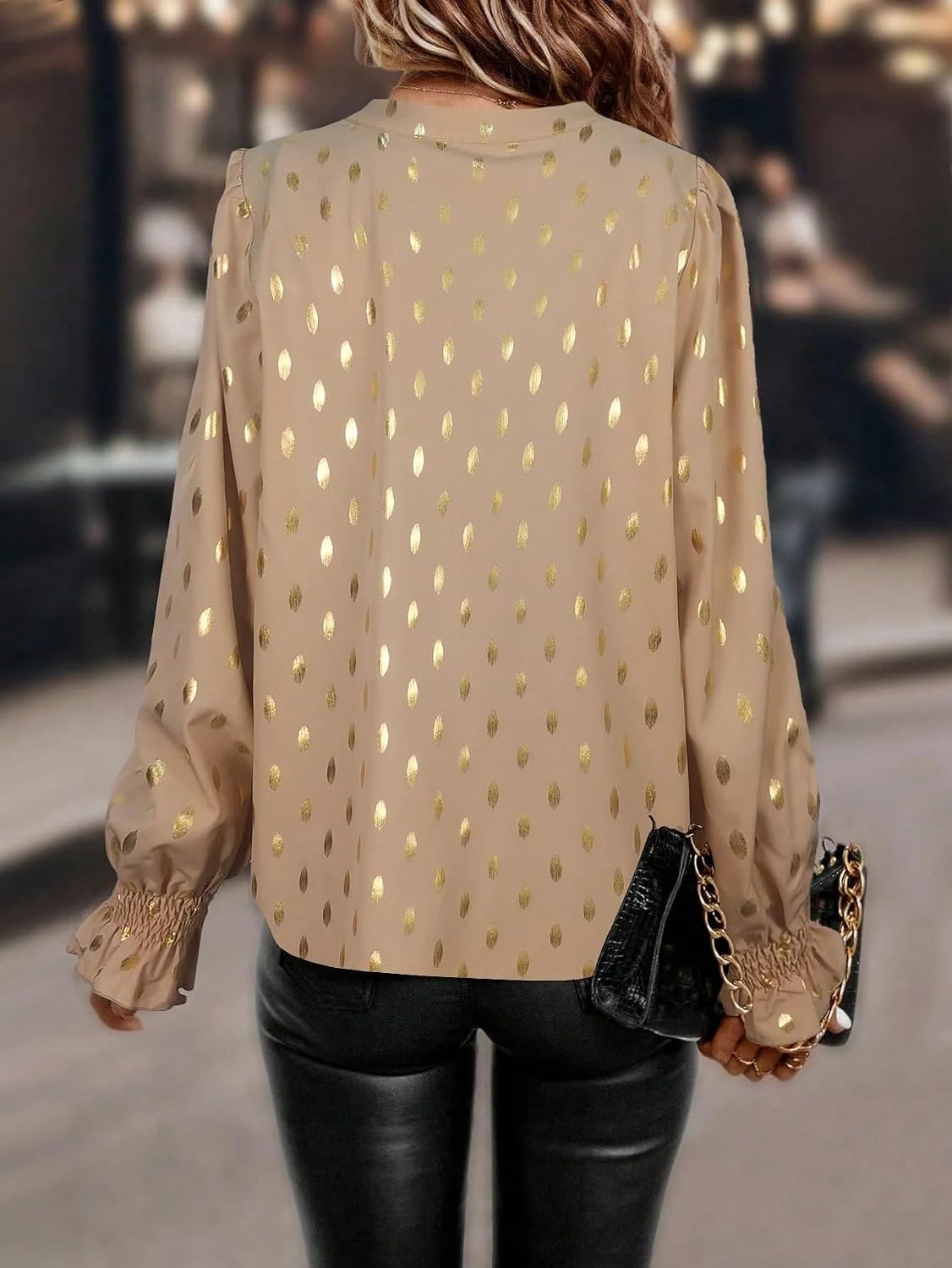 Shein, Notched Collar Elegant Office Long Sleeve Shirt.