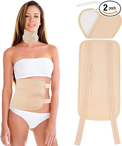 Organic Castor Oil Pack Wrap - Reusable Castor Oil Compress Wrap Kit with Adjustable Elastic Shoulder Straps - Organic Flannel Castor - Waterproof  Oil-Proof - Machine Washable (Khaki)