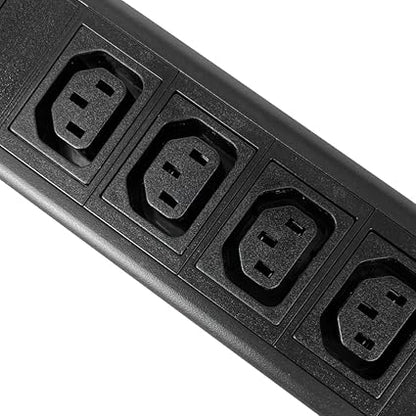 Metered-Breaker-Surge Protection PDU, 240V, L6-50P, 50A, 12000W, 4 C13 & 4 C19 Outlets, Rack Mount