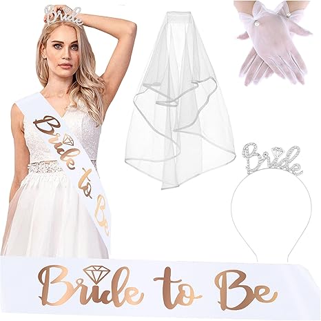 White Short Wedding Veil Pearl Rhinestone Bride Veils Bridal Veils Bachelorette Party Veil for Brides and Women