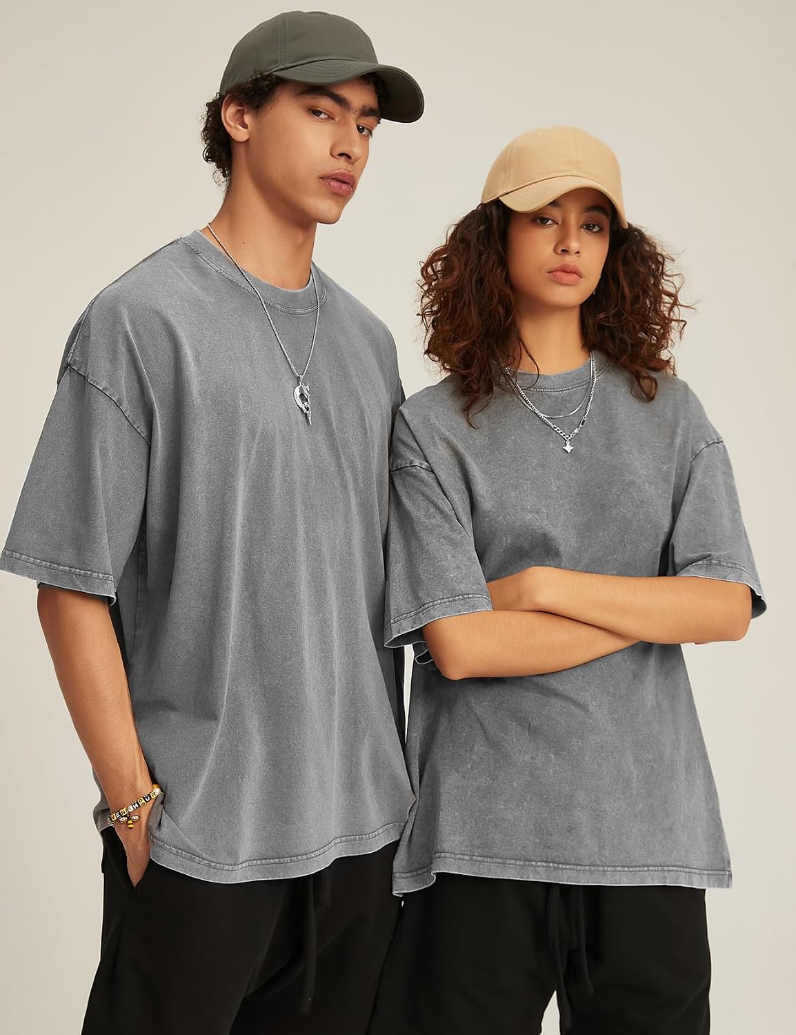 3 Pack Men Oversized T Shirts Acid Washed Unisex Tee Loose Fit Short Sleeve Casual Streetwear Baggy Basic Tops