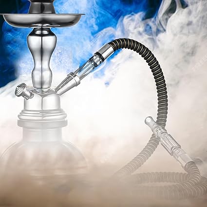 2 Pack Hookah Hose Washable 39'' Shisha Hose Acrylic Handle Leather Wrapped Pipe For Small Hookah Set (Black2)