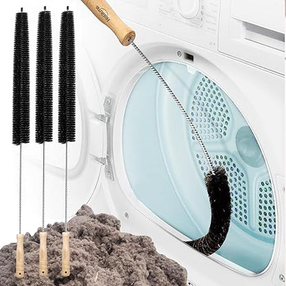 Holikme 3Pack Dryer Vent Cleaner Kit Clothes Dryer Lint Brush Vent Trap Cleaner Home Essentials Refrigerator Coil Brush