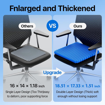 Large Cooling Gel Honeycomb Seat Cushion, 18 x 18 in